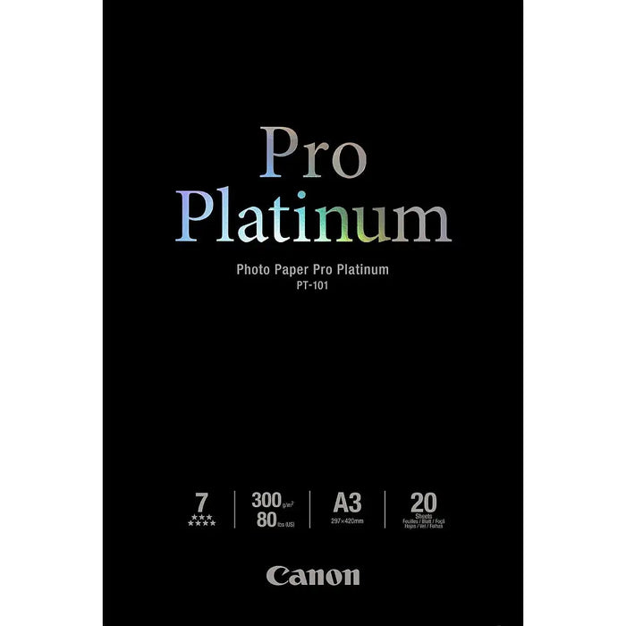 CANON PT-101 pro platinum photo paper 300g/m2 A3 20 sheets 1-pack - Офис и Фото хартии<<<Консумативи - Хартия<<<Печат