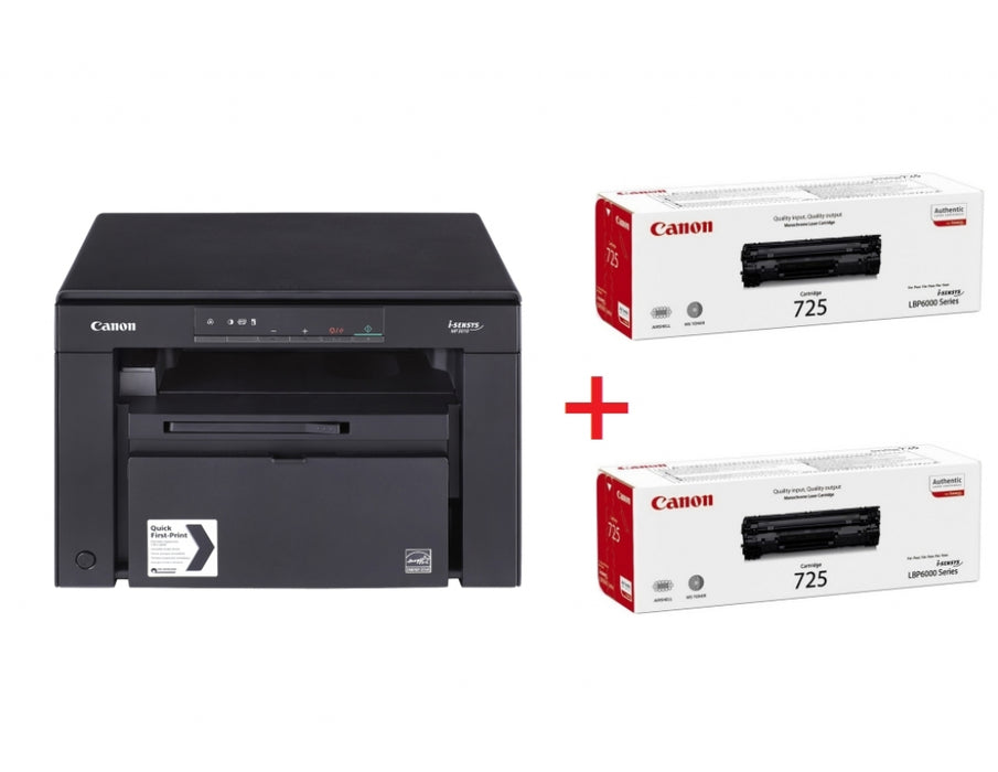 Laser Multifunction Device Canon i-SENSYS MF3010 Printer/Scanner/Copier + 2x Canon CRG-725