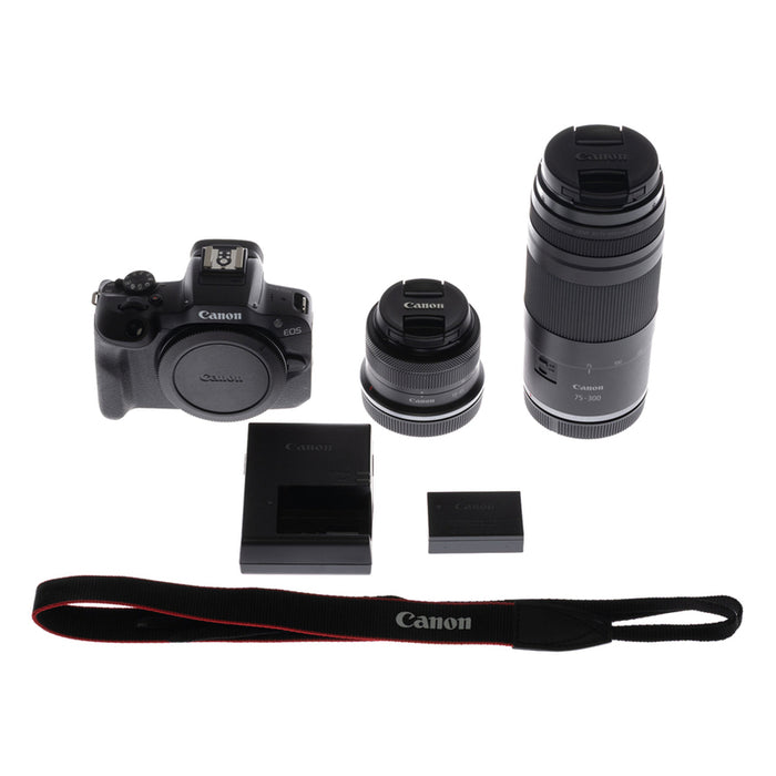 Mirrorless camera CANON EOS R100+RF-S18-45 +RF 75-300 MIRRORLESS