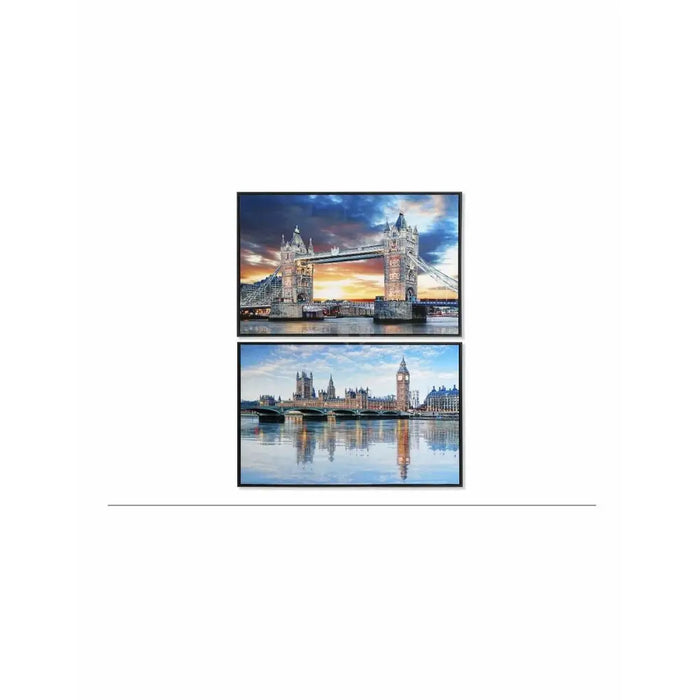 Canvas DKD Home Decor 90 x 2,5 x 60 cm 90 x 2.5 x 60 cm London Loft (2 Units) - Декорация и Осветление<<<Дом