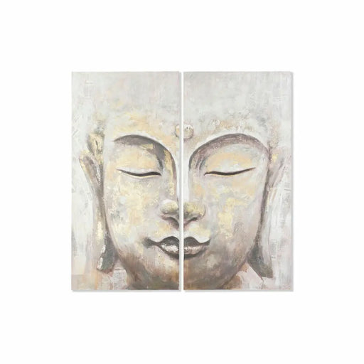Canvas DKD Home Decor Beige Golden Buddha Oriental 120 x 3,7 x 120 cm - Декорация и Осветление<<<Дом