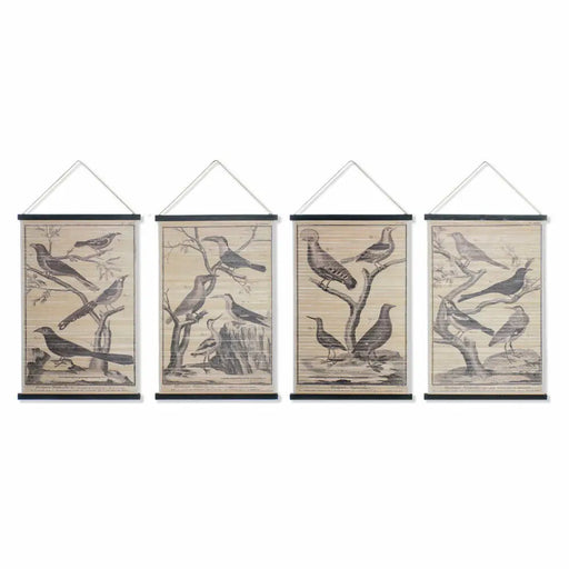 Canvas DKD Home Decor Birds 60 x 2 x 90 cm Cottage (4 Pieces) - Декорация и Осветление<<<Дом Градина<<<BigBuy&&&Картини