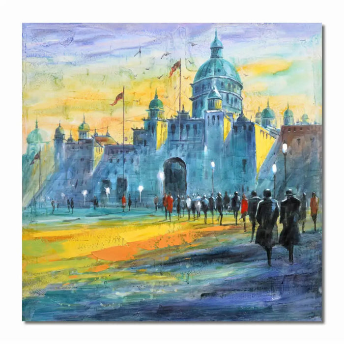 Canvas DKD Home Decor Canvas MDF Wood 100 x 3 x 100 cm - Декорация и Осветление<<<Дом Градина<<<BigBuy&&&Картини и