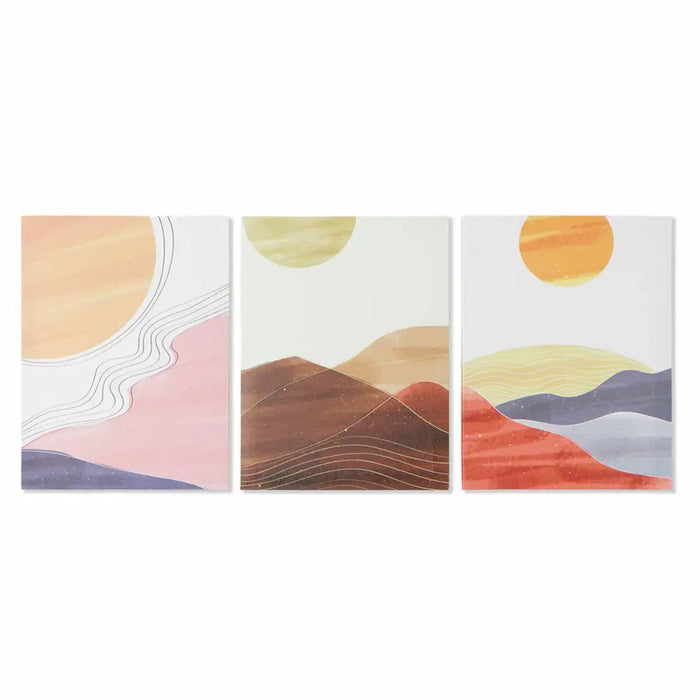 Canvas DKD Home Decor Canvas MDF Wood 30 x 1,8 x 40 cm (3 Pieces) - Декорация и Осветление<<<Дом