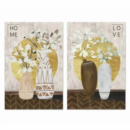 Canvas DKD Home Decor Pinewood Canvas 40 x 1,8 x 50 cm - Декорация и Осветление<<<Дом Градина<<<BigBuy&&&Картини и