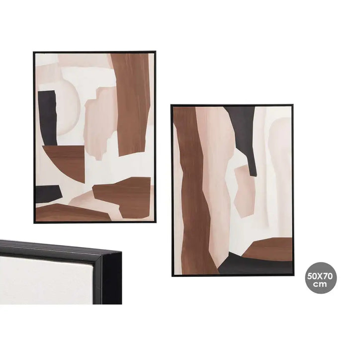 Canvas Gift Decor Brown Beige Abstract 50 x 3 x 70 cm (4 Units) - Декорация и Осветление<<<Дом