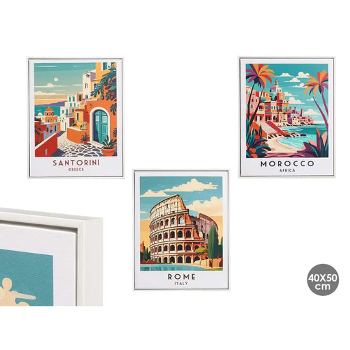 Canvas Gift Decor City 40 x 3 x 50 cm (6 Units) - Декорация и Осветление<<<Дом Градина<<<BigBuy&&&Картини и