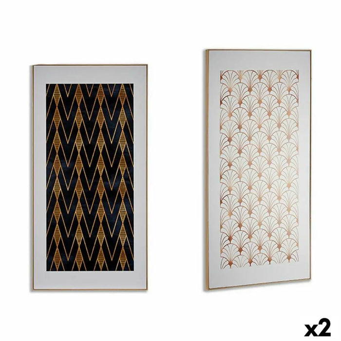 Canvas Gift Decor Geometric 61,5 x 3 x 121,5 cm (2 Units) - Декорация и Осветление<<<Дом Градина<<<BigBuy&&&Картини и