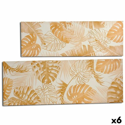 Canvas Gift Decor Golden Leaf of a plant 135 x 45 x 1,5 cm (6 Units) - Декорация и Осветление<<<Дом