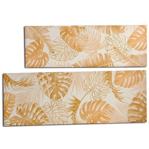 Canvas Gift Decor Golden Leaf of a plant 135 x 45 x 1,5 cm (6 Units) - Декорация и Осветление<<<Дом