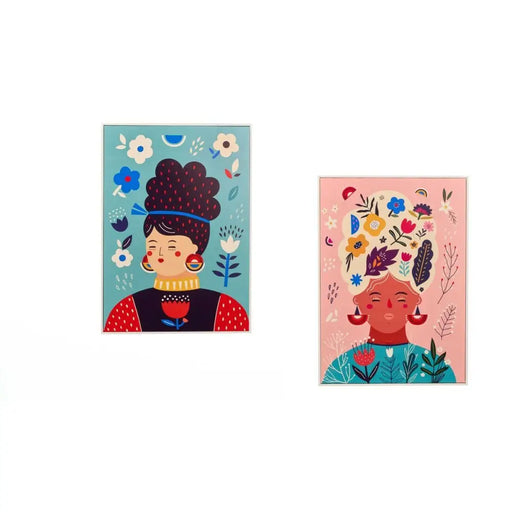 Canvas Gift Decor Multicolour Lady 50 x 3 x 70 cm (4 Units) - Декорация и Осветление<<<Дом Градина<<<BigBuy&&&Картини и