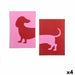 Canvas Gift Decor Red Pink Dog 50 x 3 x 70 cm (4 Units) - Декорация и Осветление<<<Дом Градина<<<BigBuy&&&Картини и