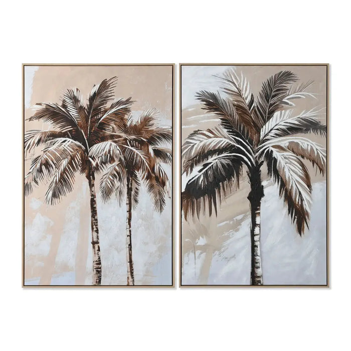 Canvas Home ESPRIT Brown Beige Golden Palms Tropical (2 Units) - Декорация и Осветление<<<Дом