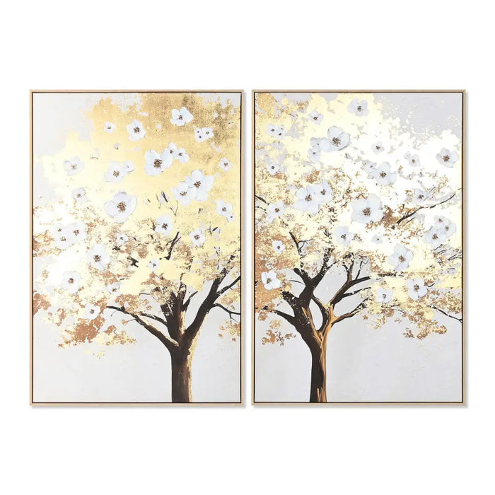 Canvas Home ESPRIT Brown Grey Golden Tree Modern (2 Units) - Декорация и Осветление<<<Дом Градина<<<BigBuy&&&Картини и
