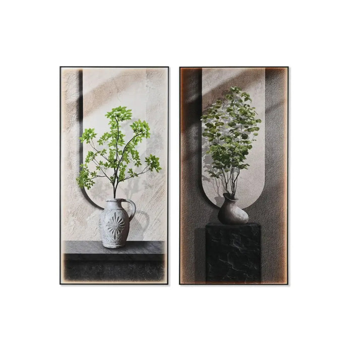 Canvas Home ESPRIT Green Beige Oriental Vase 80 x 3 x 160 cm (2 Units) - Декорация и Осветление<<<Дом
