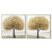 Canvas Home ESPRIT Grey Golden Tree Traditional 102 x 4,5 x 102 cm (2 Units) - Декорация и Осветление<<<Дом