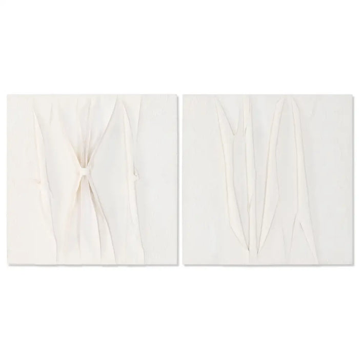 Canvas Home ESPRIT White Abstract Scandinavian 60 x 3,5 x 60 cm (2 Units) - Декорация и Осветление<<<Дом