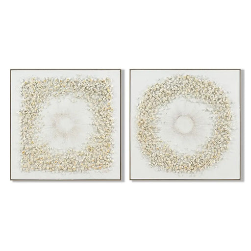 Canvas Home ESPRIT White Circles 102 x 4,5 x 102 cm (2 Units) - Декорация и Осветление<<<Дом Градина<<<BigBuy&&&Картини