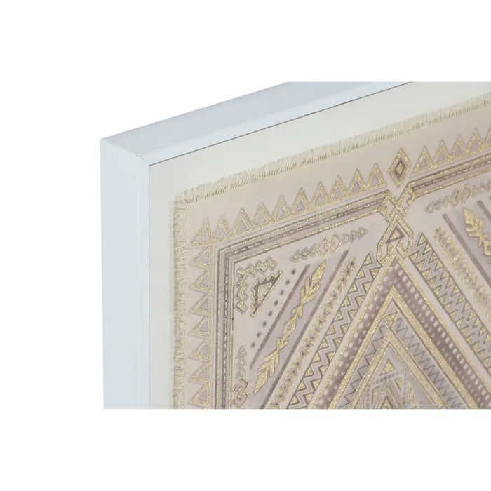 Canvas Home ESPRIT White Natural Boho 50 x 3,8 x 60 cm (2 Units) - Декорация и Осветление<<<Дом