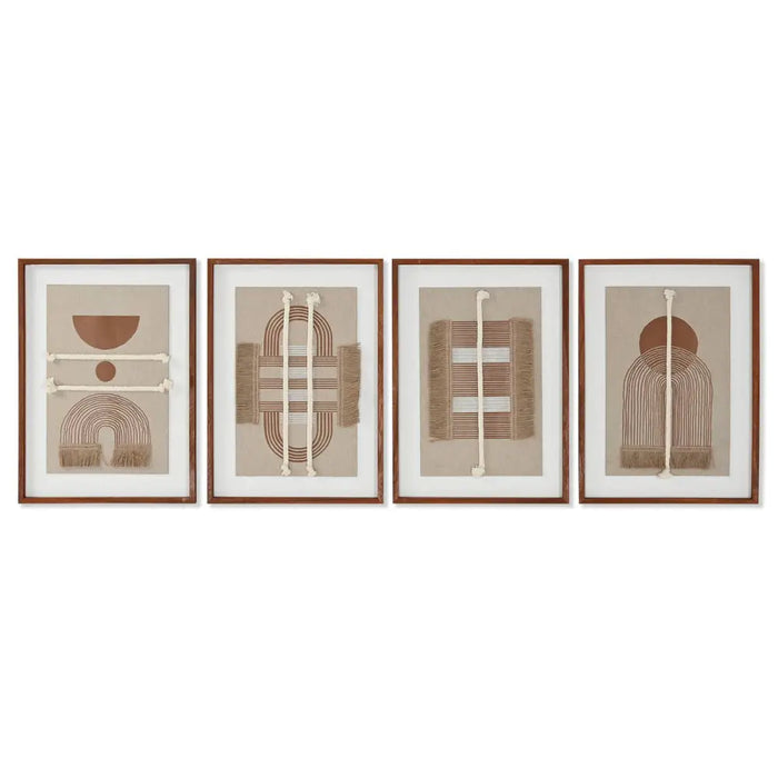 Canvas Home ESPRIT White Natural Modern Scandinavian 36 X 2,3 X 50,3 cm (4 Units) - Декорация и Осветление<<<Дом