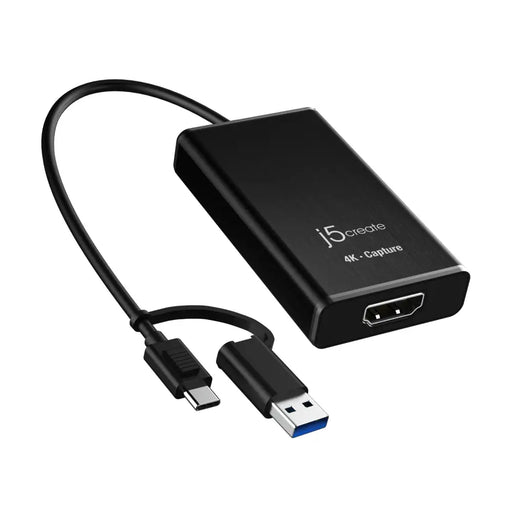 Capture adapter j5create JVA11 HDMI - USB-C 4K Black - TV Тунери и Видео устройства<<<Компютърни