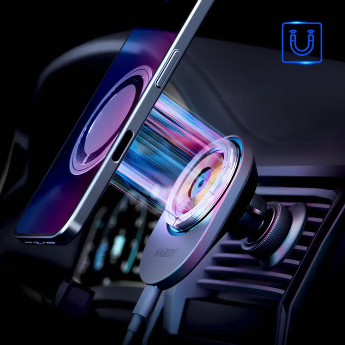 Car air vent holder 3mk Hardy AeroCharger 15W Qi2/MagSafe - black - *Kategoria tymczasowa<<<HurtelXML