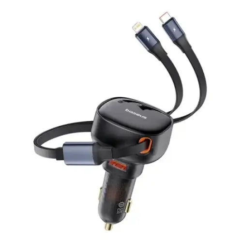 Car Charger Baseus Enjoyment USB with USB-C cable and Lightning 60W (black) - Car chargers<<<Chargers<<<GSM