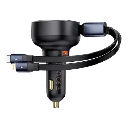 Car Charger Baseus Enjoyment USB with USB-C cable and Lightning 60W (black) - Car chargers<<<Chargers<<<GSM