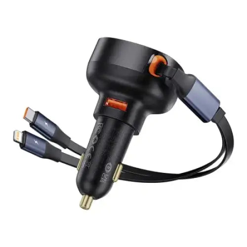 Car Charger Baseus Enjoyment USB with USB-C cable and Lightning 60W (black) - Car chargers<<<Chargers<<<GSM