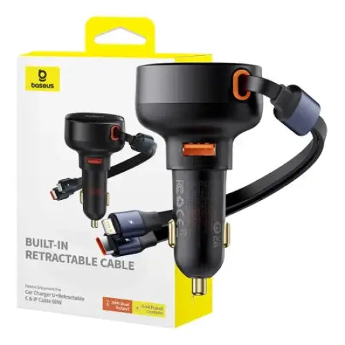 Car Charger Baseus Enjoyment USB with USB-C cable and Lightning 60W (black) - Car chargers<<<Chargers<<<GSM