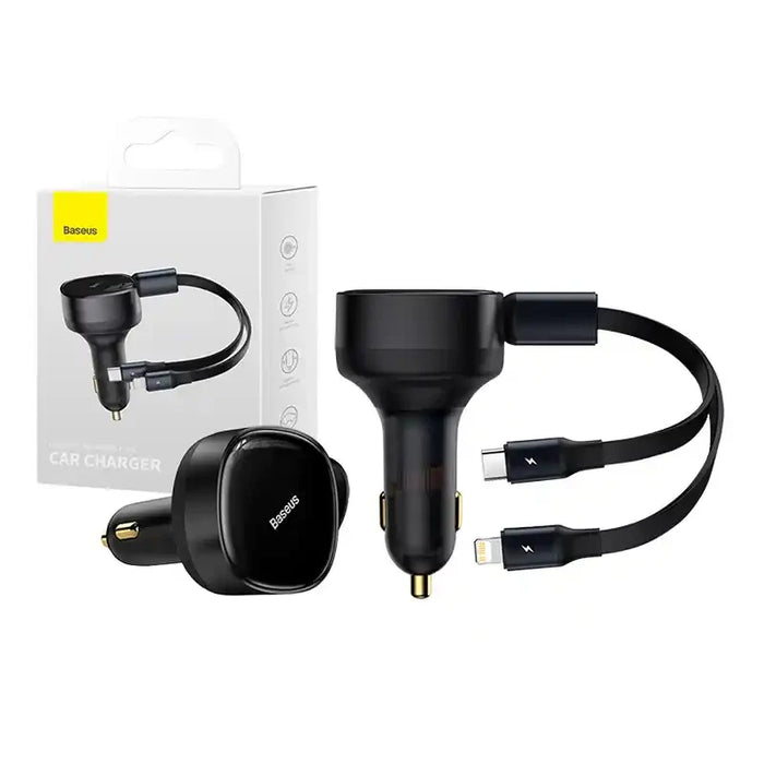 Car Charger Baseus Enjoyment with cable USB-C + Lightning 3A 30W (Black) - Car chargers<<<Chargers<<<GSM