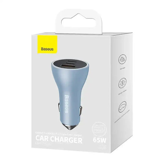 Car charger Baseus Golden Contactor Pro 2x USB-C 1x USB 65W (blue) - Car chargers<<<Chargers<<<GSM