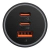 Car charger Baseus Golden Contactor Pro 2x USB-C 1x USB 65W (grey) - Car chargers<<<Chargers<<<GSM