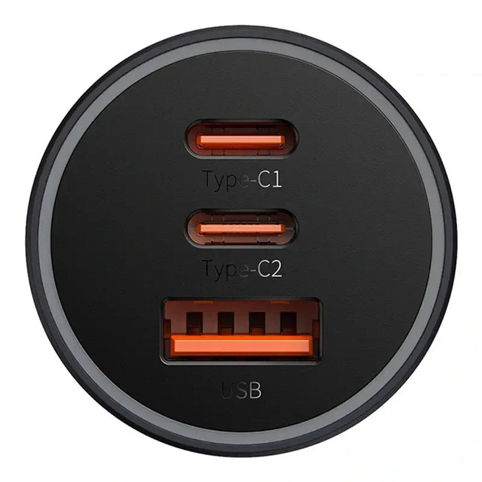 Car charger Baseus Golden Contactor Pro 2x USB-C 1x USB 65W (grey) - Car chargers<<<Chargers<<<GSM
