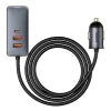 Car charger Baseus Share Together with extension cord 2x USB 2x USB-C 120W (grey) - Car chargers<<<Chargers<<<GSM