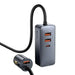 Car charger Baseus Share Together with extension cord 3x USB USB-C 120W (grey) - Car chargers<<<Chargers<<<GSM