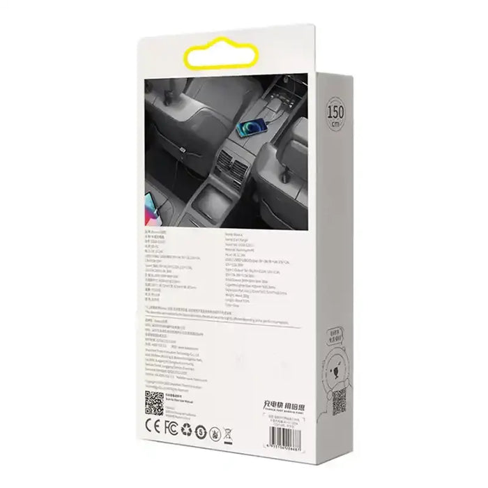 Car charger Baseus Share Together with extension cord 3x USB USB-C 120W (grey) - Car chargers<<<Chargers<<<GSM