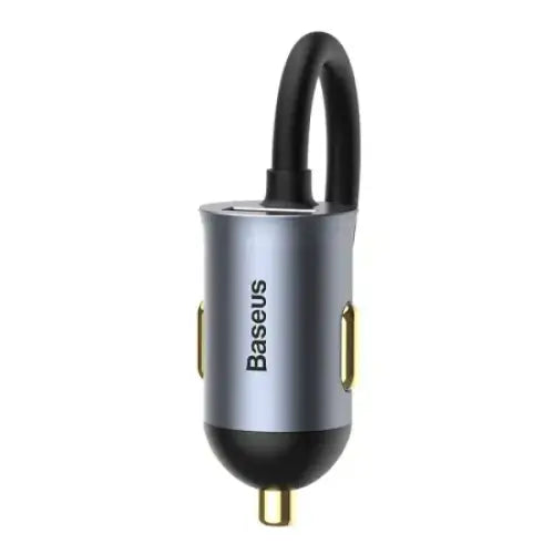 Car charger Baseus Share Together with extension cord 3x USB USB-C 120W (grey) - Car chargers<<<Chargers<<<GSM