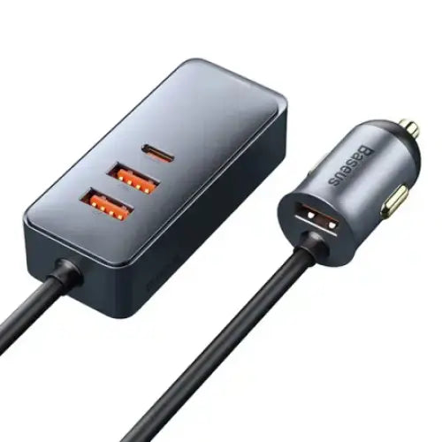 Car charger Baseus Share Together with extension cord 3x USB USB-C 120W (grey) - Car chargers<<<Chargers<<<GSM