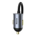 Car charger Baseus Share Together with extension cord 3x USB USB-C 120W (grey) - Car chargers<<<Chargers<<<GSM