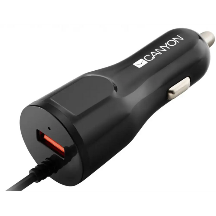 Car charger CANYON CNE-CCA033B-US black - Аксесоари за смартфон<<<Аксесоари<<<TechMart&&&Аксесоари за