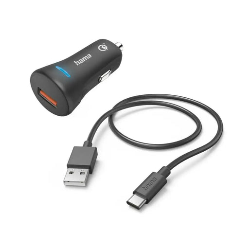 Car charger HAMA 12-24 V /USB-C 3A 19.5W + cable 201615 - Зарядни за телефони<<<Мобилни телефони и аксесоари<<<ValiAPI