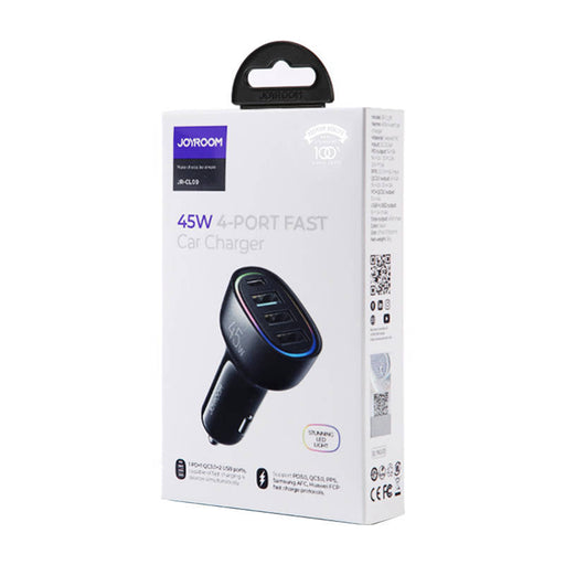 Car charger Joyroom JR-CL09 4-port 1x USB-C PD 1x QC3.0 USB 2x USB (black) - Car chargers<<<Chargers<<<GSM