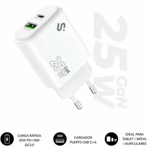 Car Charger Subblim SUBCHG-6G2510 White - Електроника Телефони и таблети<<<Компютри| Електроника<<<BigBuy&&&USB зарядни
