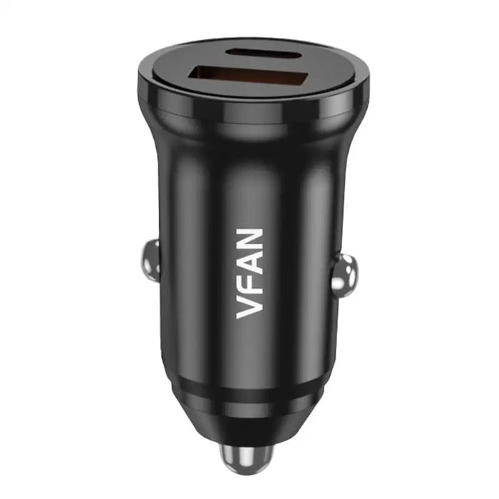 Car charger VFAN C03 USB + USB-C 20W PD + QC 3.0 (black) - Car chargers<<<Chargers<<<GSM Accessories<<<InnproXML