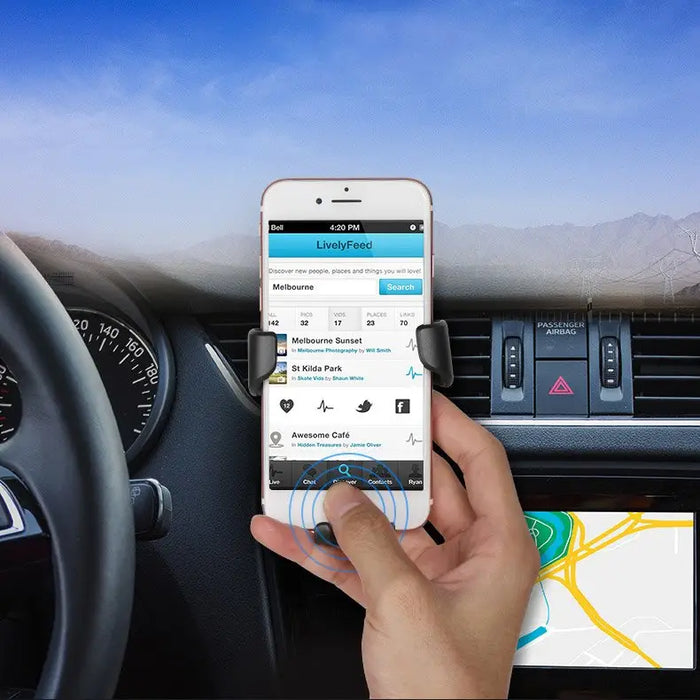 Car Holder H01 Black gravity car holder for the ventilation grille - Cell phone holders<<<HurtelXML