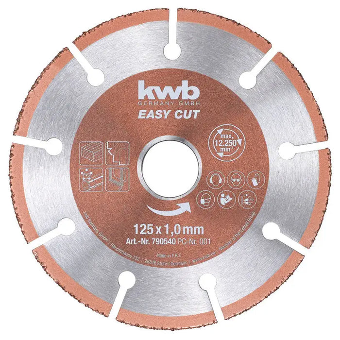 CARBIDE CUTTING DISC 125 MM 1 PIECE KWB - Дискове за ъглошлайфи<<<Консумативи за електроинструменти<<<Инструменти и
