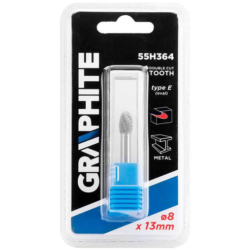 CARBIDE OVAL MILLER FOR METAL 8X13 MM GRAPHITE 55H364 - Метални четки<<<Консумативи за електроинструменти<<<Инструменти