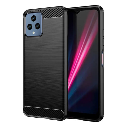 Carbon Case cover for T-Mobile Revvl 6 5G flexible silicone carbon cover black - Cell phone cases and covers<<<HurtelXML