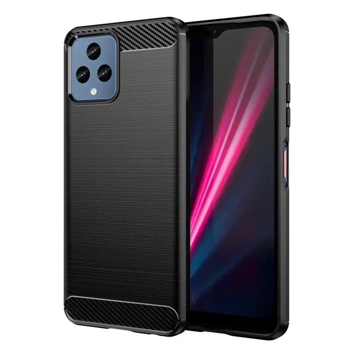 Carbon Case cover for T-Mobile Revvl 6 5G flexible silicone carbon cover black - Cell phone cases and covers<<<HurtelXML